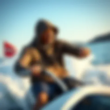 Person wearing Baja Beach hooded sweater while participating in watersports