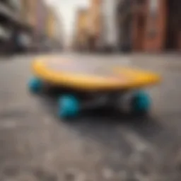 Colorful cruiser board on a scenic street
