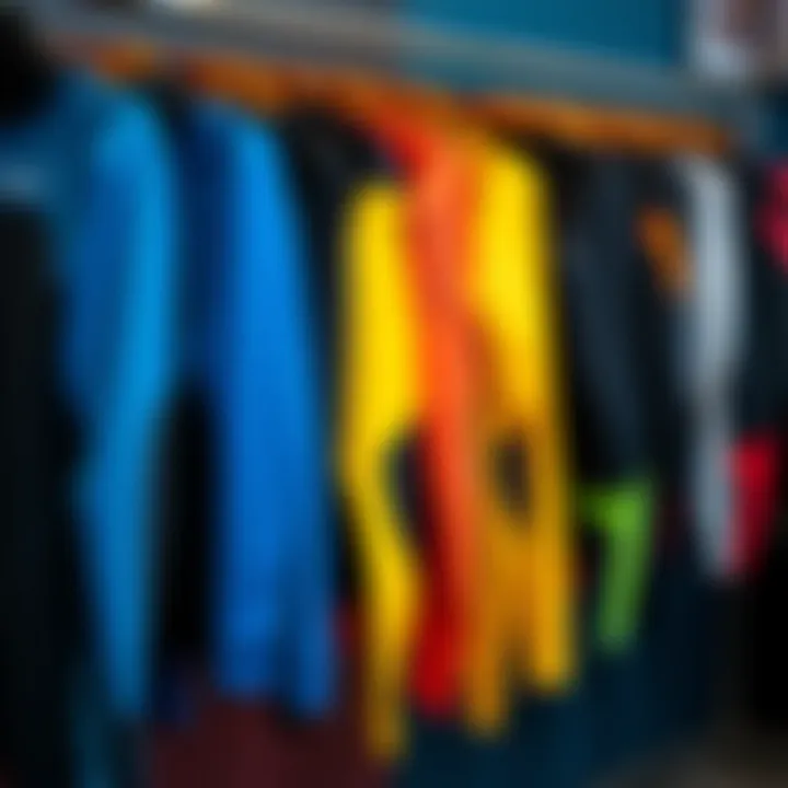 Variety of Styles: Finding Your Perfect Fit Diverse range of Catch Surf wetsuit styles displayed on a rack