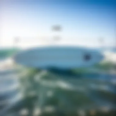 Diagram illustrating surfboard dimensions