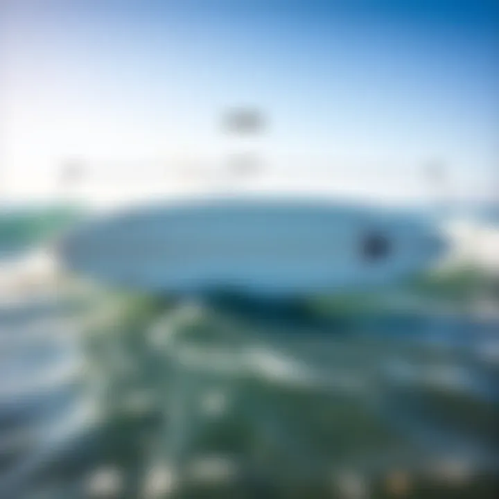 Diagram illustrating surfboard dimensions