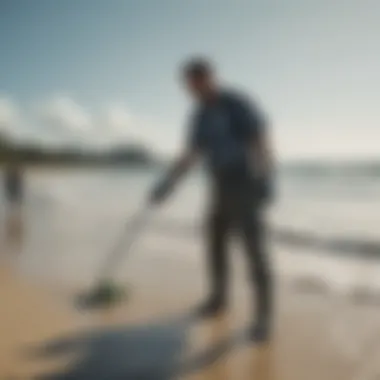 Community members engaging in beach clean-up efforts