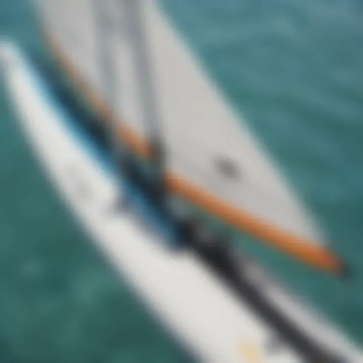 Detailed view of SUP sail kit components