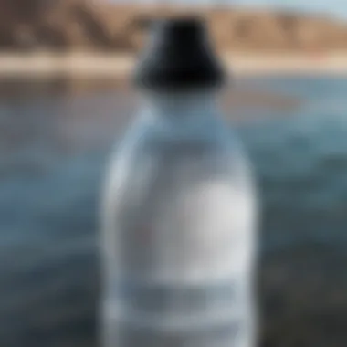 Hydration Measurement Tool Close-up of a water bottle with hydration measurement markings