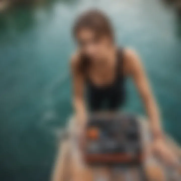 Maintenance of a power board in a serene aquatic setting