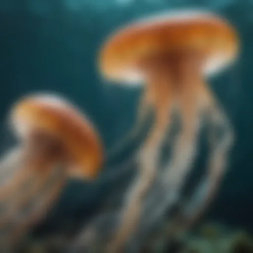 Jellyfish in the ocean showcasing various types