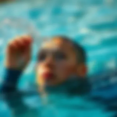 A person tilting their head to remove water from their ear