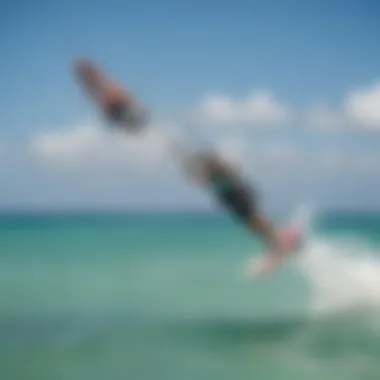 A vibrant local kiteboarding competition taking place in Aruba.