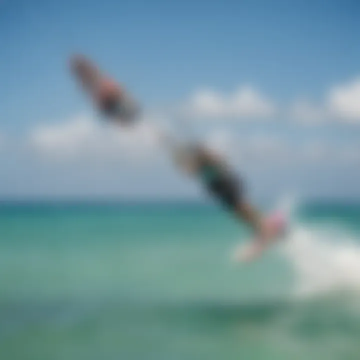 A vibrant local kiteboarding competition taking place in Aruba.