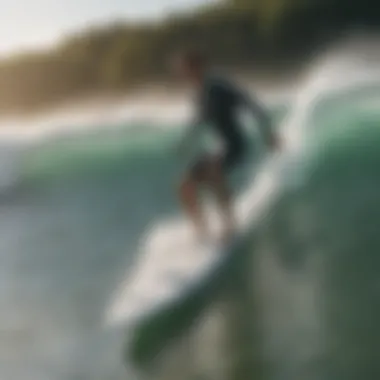 Surfers Riding Perfect Waves Surfers enjoying perfect waves at the Bristol Wavegarden