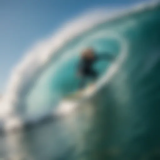 Brooke Farris surfing on a vibrant wave