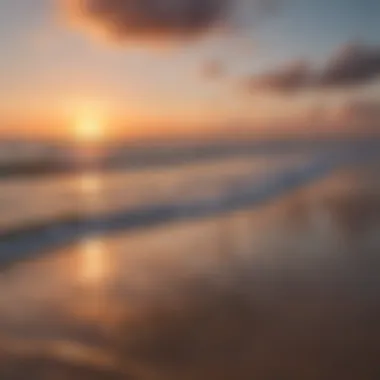 A vibrant sunset over Cocoa Beach reflecting on the water