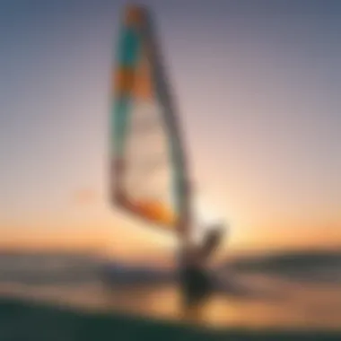 Windsurfing at Sunset A breathtaking sunset view over a prime windsurfing location.