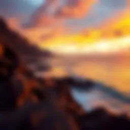 A stunning view of Maui's coastline during sunset, perfect for watersports