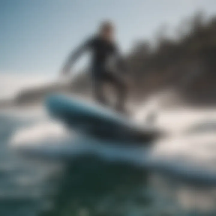 Close-up of jet surfboard design and technology