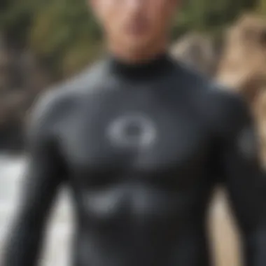 Close-up of the Rip Curl Flash Bomb 3 2 wetsuit showcasing its sleek design and unique material texture