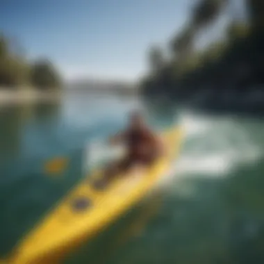 Kayakers navigating through the clear waters of Long Beach