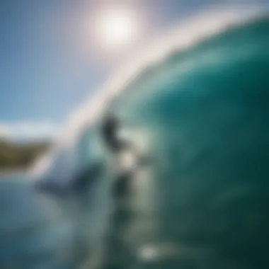 A surfer riding a perfect wave in Haleiwa