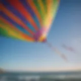 A colorful inflatable kite soaring high in the sky