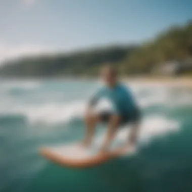Exciting Moments at a Surf Camp Vibrant surf camp scene with participants enjoying the ocean waves