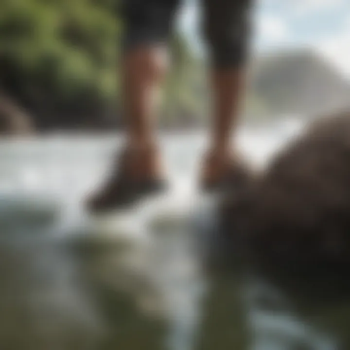 User enjoying various water sports while wearing Olukai Hokua shoes