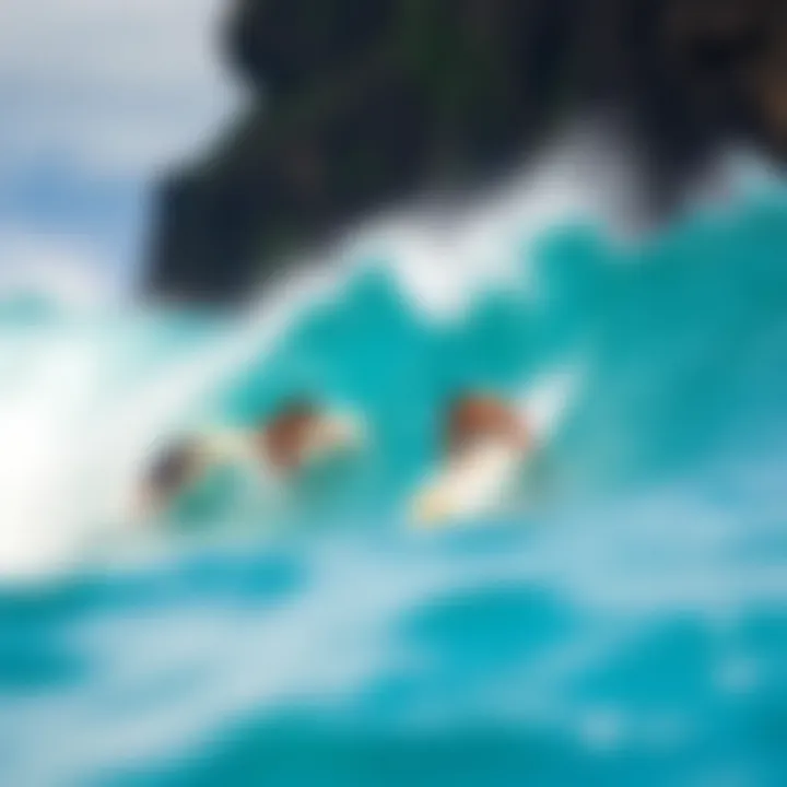 Local surfers testing Pyzel surfboards in iconic Hawaiian waves