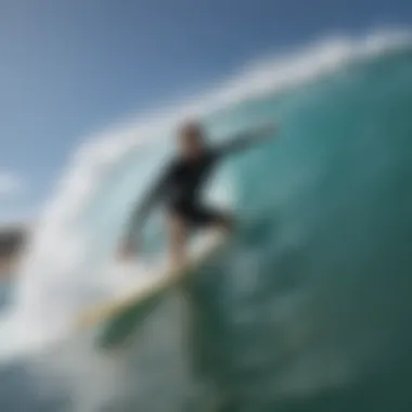 An individual demonstrating advanced sliding techniques on a surfboard