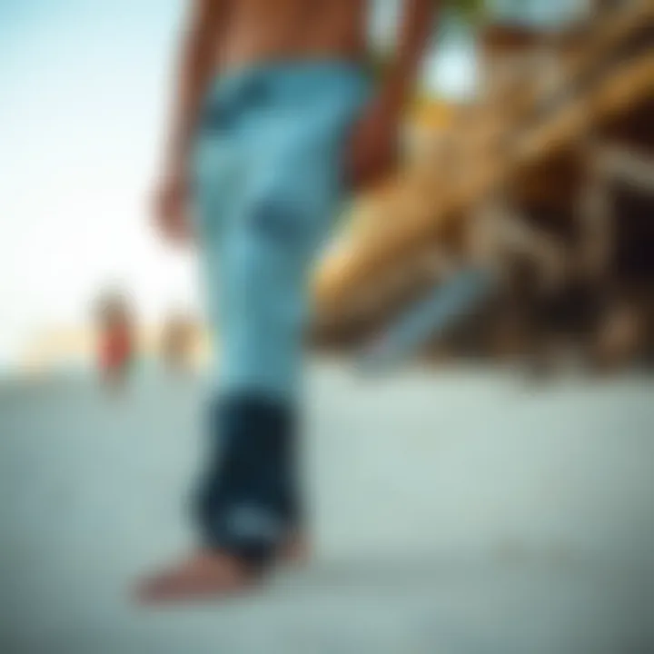 Stylish Rip Curl Beach Pants on the Shore Stylish Rip Curl beach pants on a sandy shore