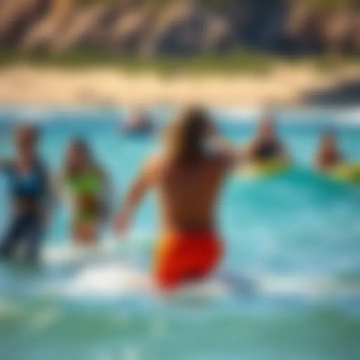 Enjoying Watersports in Rip Curl Beach Pants Diverse group enjoying watersports in Rip Curl beach pants