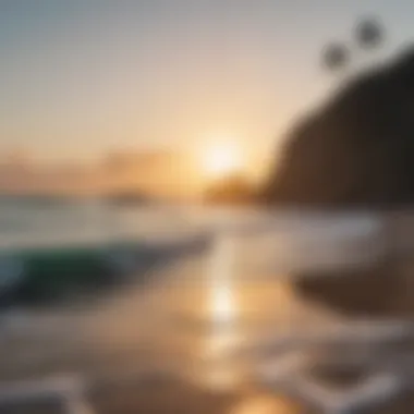 A scenic view of a pristine surf spot at sunrise