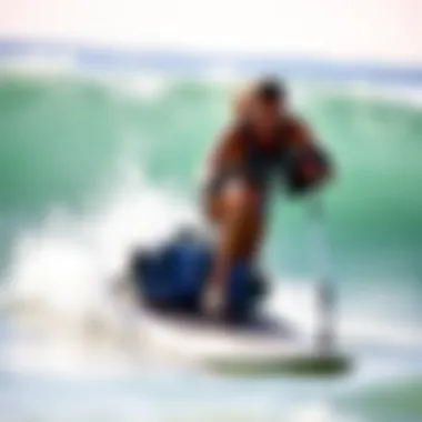 Action Shot: Dynamic Drills on Surf Balance Board Dynamic movement captured while performing surf balance board drills