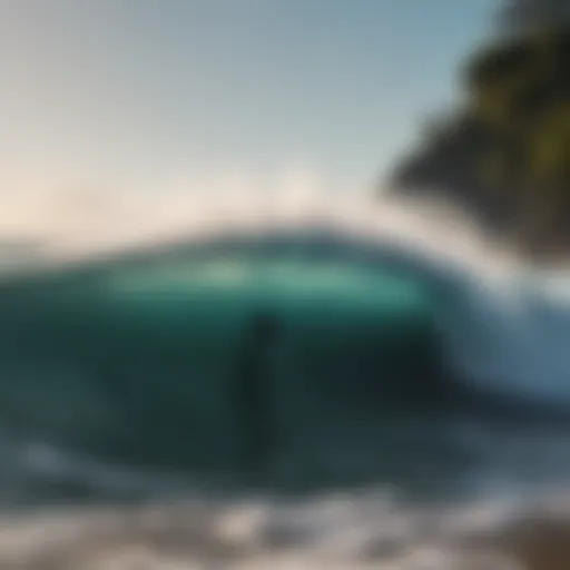 Majestic waves crashing along the coastline of Bali