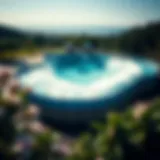 Aerial view of a modern surfing wave pool