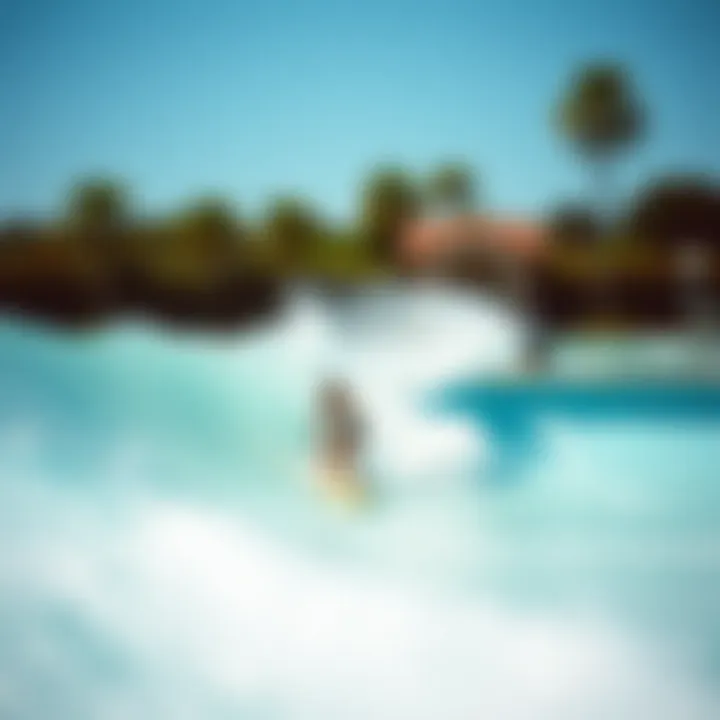 Surfer riding a perfect wave in a pool