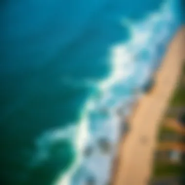 Aerial view of Ocean Beach surf conditions