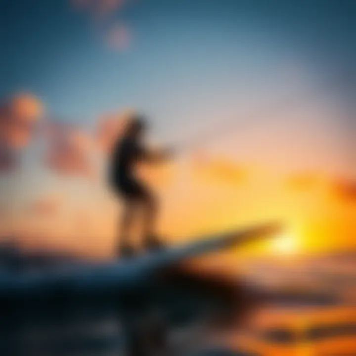 User Experience on Takuma eFoil User riding the Takuma eFoil against a sunset backdrop