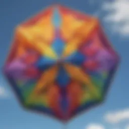 Vibrant custom kite soaring in the sky