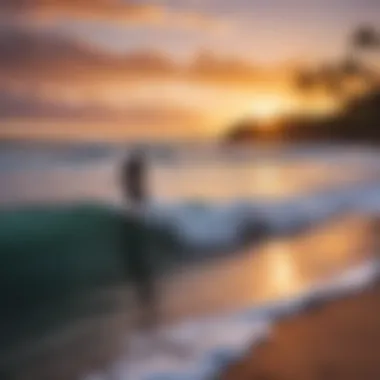 Kaanapali: Surfing with Scenic Beauty A serene sunset view over the waters at Kaanapali