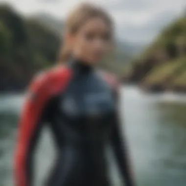 An innovative wetsuit technology showcased in a unique setting, emphasizing modern advancements