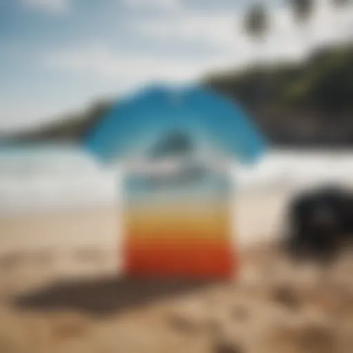 A vibrant Billabong Tee displayed against a beach backdrop