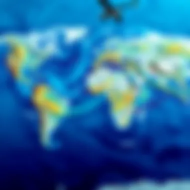 Map illustrating ocean currents around the globe