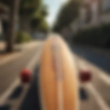 An illustration of a longboard highlighting its classic style.