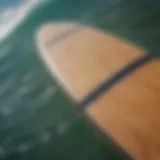 A detailed view of a shortboard showcasing its sleek design.