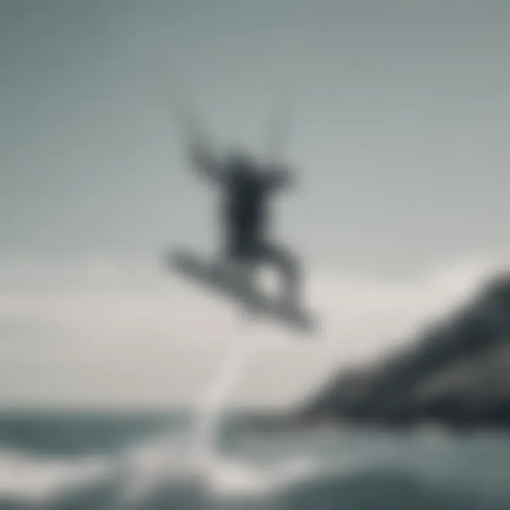 Kite surfer performing tricks with the Duotone Rebel 10M