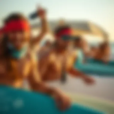 Celebrating Surfing Culture and Community A cultural gathering of surfers celebrating the surfing lifestyle