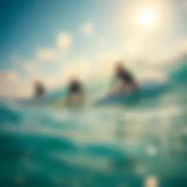 Joyful Surfing Experience with Fun Surfboards Surfers enjoying the waves on fun surfboards, illustrating the joy of surfing