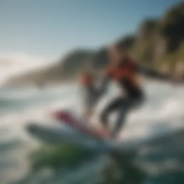 Water sports enthusiasts enjoying their time on the waves