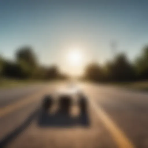 High-performance longboard on an open road