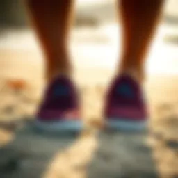 Stylish Billabong slip-on shoes on a sandy beach