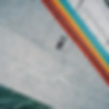 Close-up of materials used in windsurfing sails highlighting texture and durability.